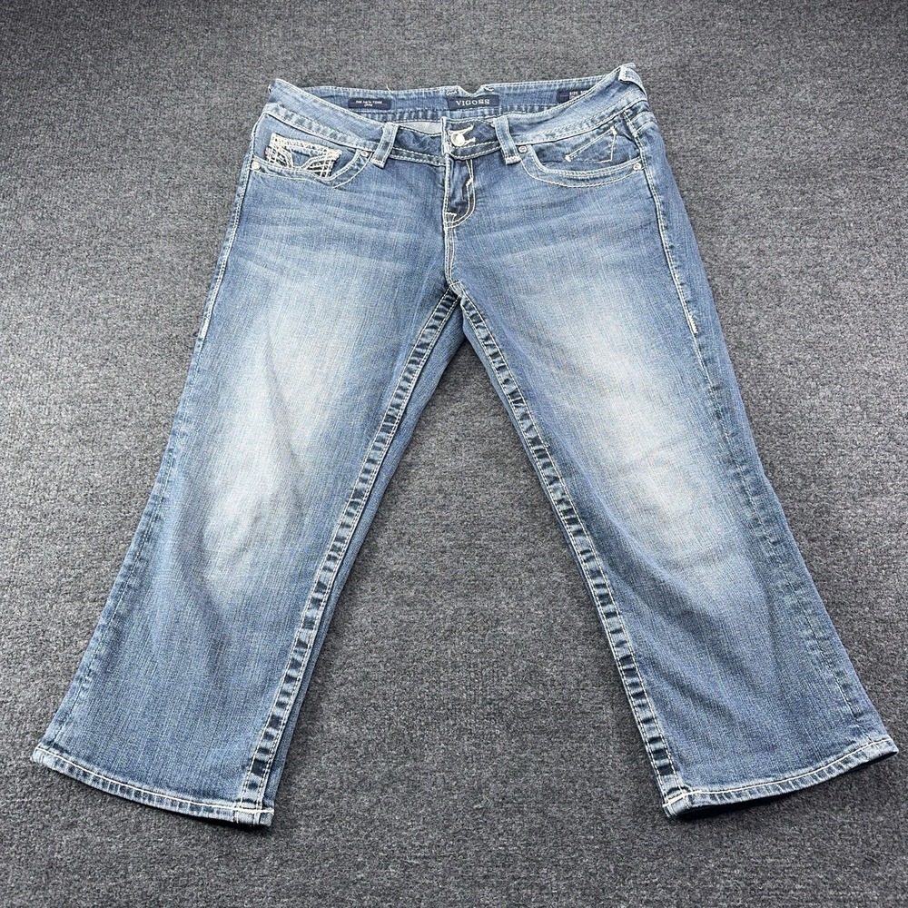 Vigoss Women's The New York cuffed Capri Blue Jean Size 9/10 34x21